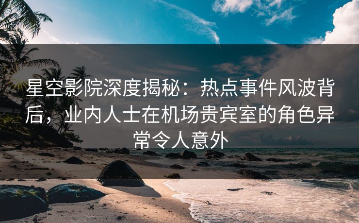星空影院深度揭秘：热点事件风波背后，业内人士在机场贵宾室的角色异常令人意外